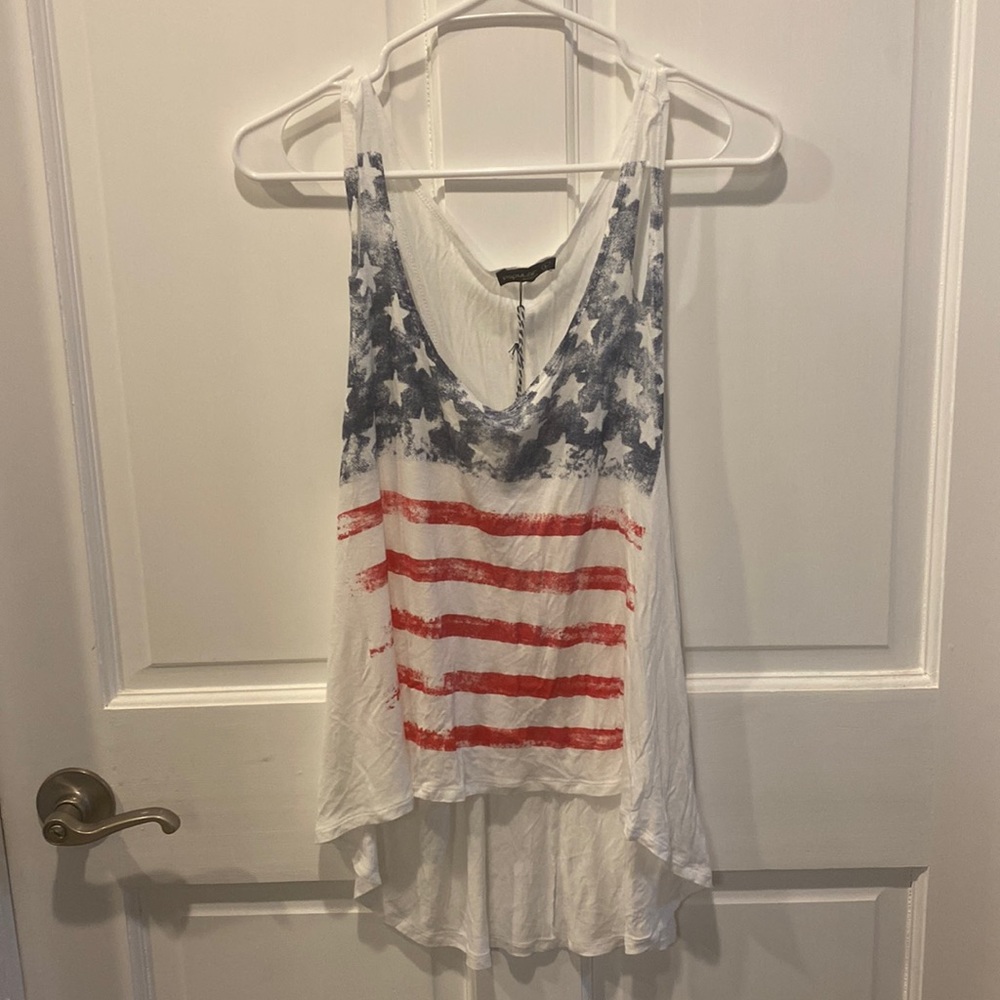 Ladies America 4th of July Flag Shirt